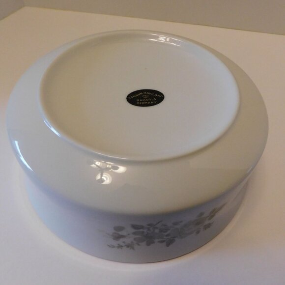 Johann Haviland Bavaria Germany Twilight Rose Porcelain Serving Bowl Gold Rim - Picture 8 of 9